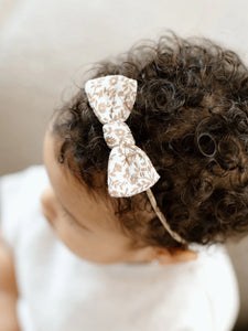 Baby Muslin Bow Headband Kit Floral / Truffle | Colored Organics