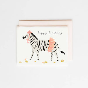 Fabulous Zebra Birthday Card