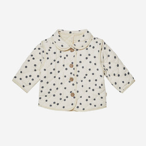 Quilted Jacket Navy Dot | Quincy Mae