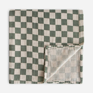 Organic Sage Check Swaddle