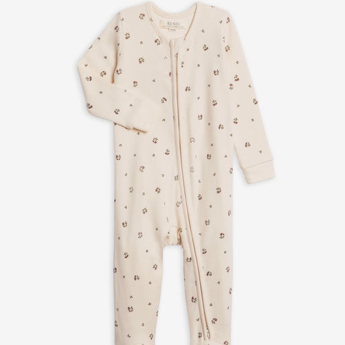 Kit Ribbed Sleeper Olive Lindsey / Floral | Colored Organics