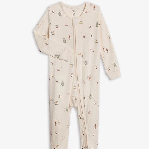 Organic Peyton Footed Sleeper Noel Nutcracker | Colored Organics