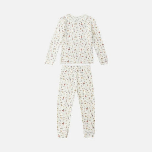 Organic Long Sleeve Pajama Set Festive | Rylee + Cru