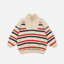 Loupy Lou Half Zip Sweat Tangerine Stripe | Konges Sløjd