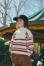 Loupy Lou Half Zip Sweat Tangerine Stripe | Konges Sløjd