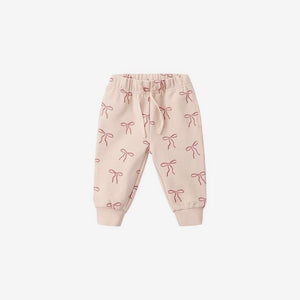 Relaxed Fleece Sweatpant Red Bows | Quincy Mae