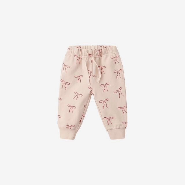 Relaxed Fleece Sweatpant Red Bows | Quincy Mae