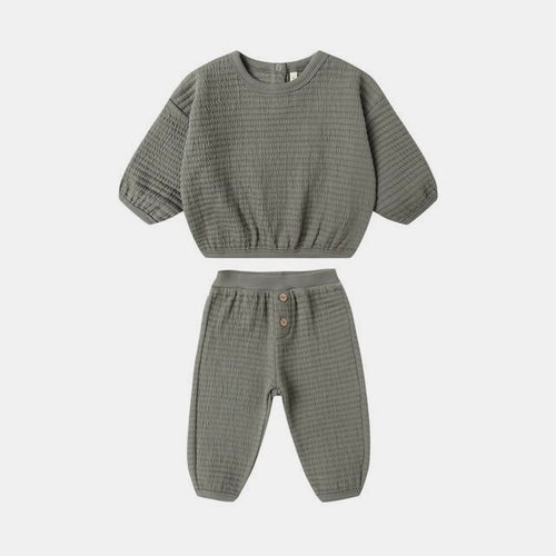 Textured Sweat Set Forest | Quincy Mae