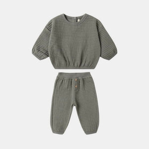Textured Sweat Set Forest | Quincy Mae
