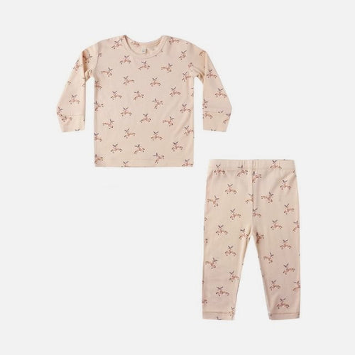 Bamboo Pajama Set Reindeer | Quincy Mae