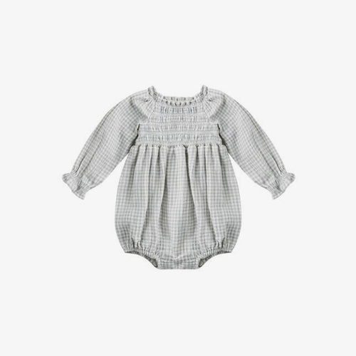 Eden Romper Blue Gingham | Quincy Mae
