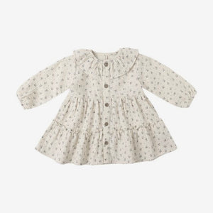 Ruffle Collar Button Dress Bluebell | Quincy Mae
