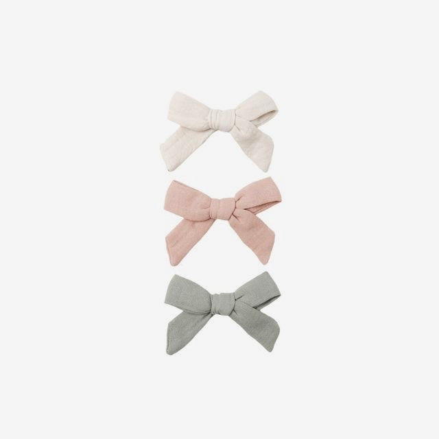 Bow w/ Clip Natural, Fern, Rose | Quincy Mae
