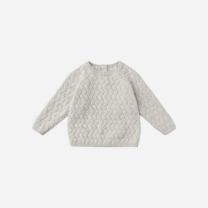 Knit Sweater Heathered Blue | Quincy Mae