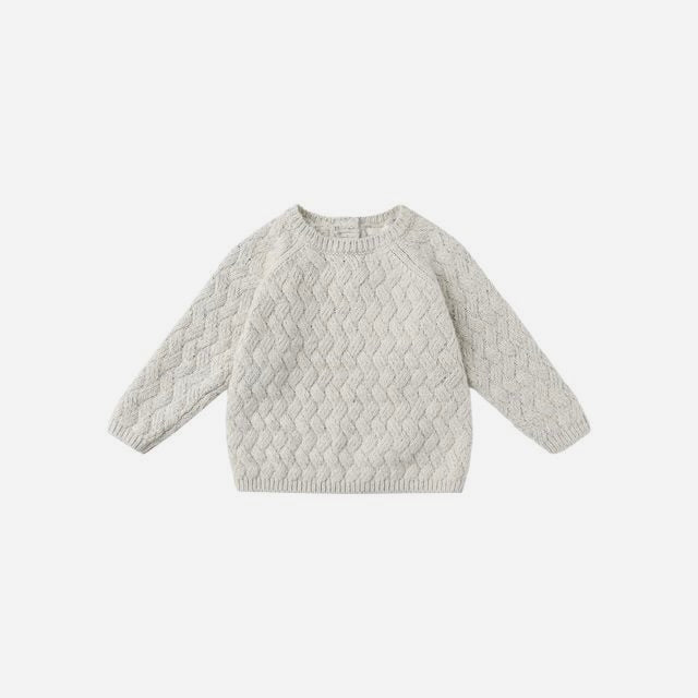 Knit Sweater Heathered Blue | Quincy Mae