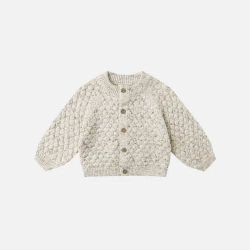 Bubble Knit Cardigan Natural Confetti | Quincy Mae