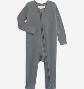 Lane Waffle Knit Zipper Sleeper Triangle Agave | Colored Organics