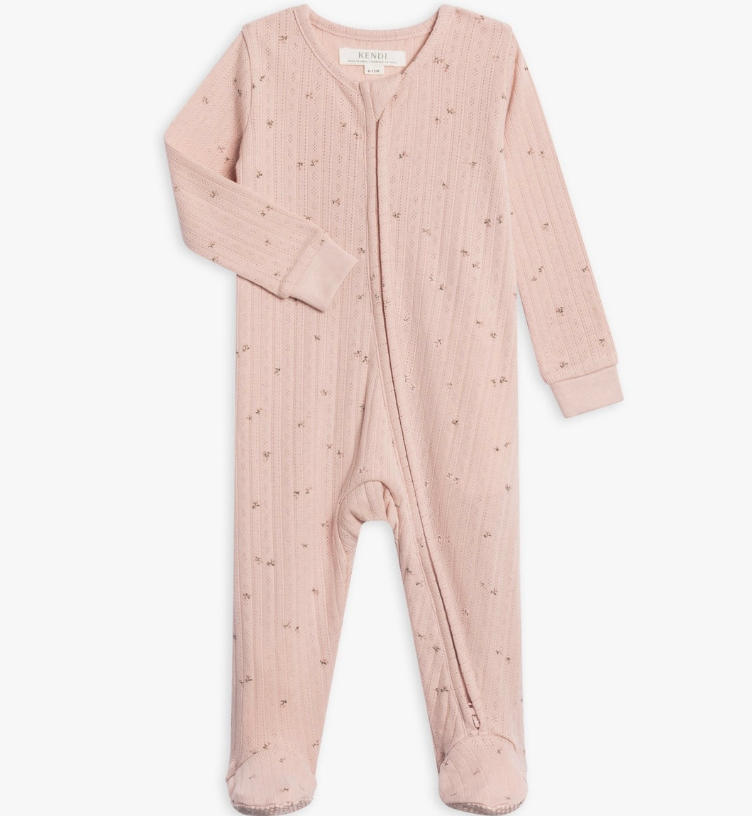 Maya Brushed Pointelle Footed Sleeper