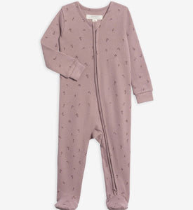 Lane Waffle Knit Zipper Sleeper Samara Floral | Colored Organics