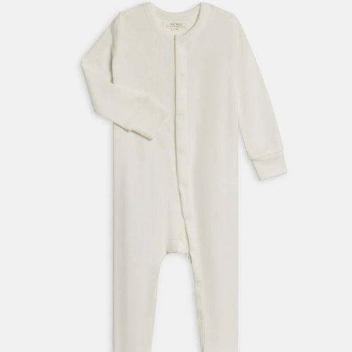 Organic Skyler Footed Sleeper Pointelle Coconut | Colored Organics