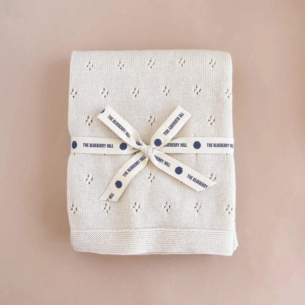 Organic Cotton Pique Blanket Cream