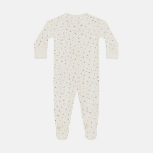 Zip Longsleeve Sleeper Footie Fleur | Quincy Mae