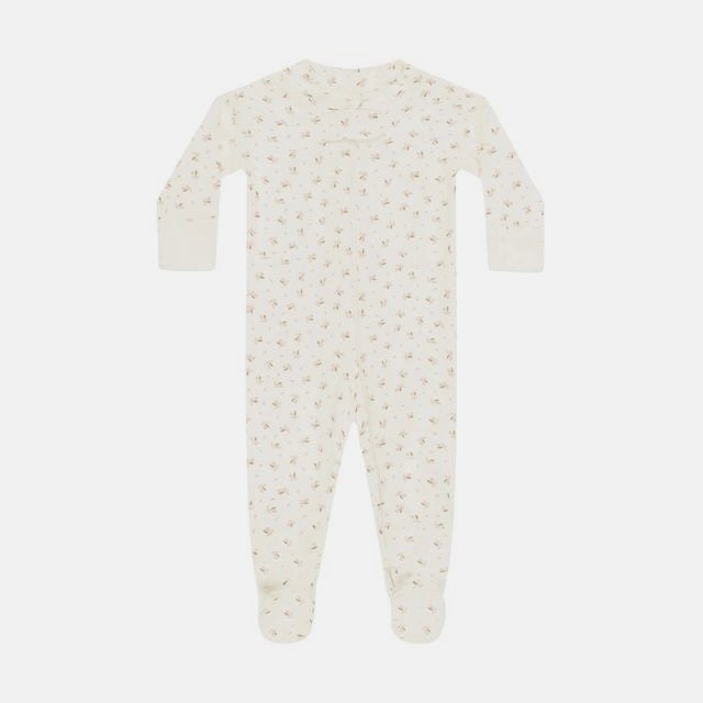 Zip Longsleeve Sleeper Footie Fleur | Quincy Mae