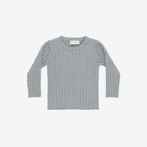 Long Sleeve Knit Top Dusty Blue | Rylee + Cru