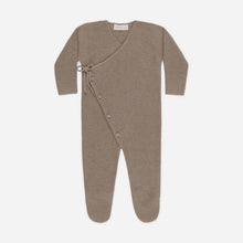 Wrap Knit Footie Mocha | Quincy Mae