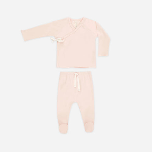 Wrap Top + Footed Pant Set Petal | Quincy Mae