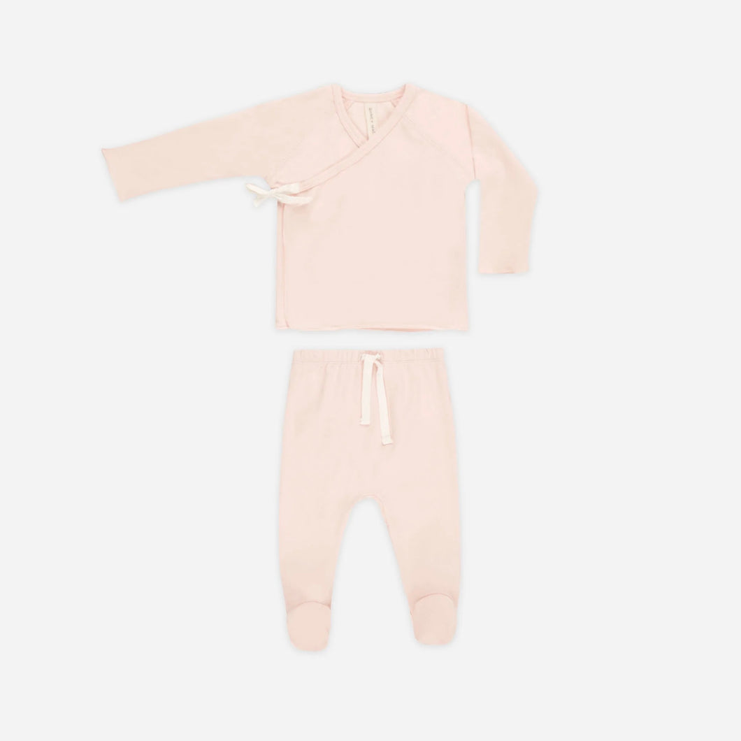 Wrap Top + Footed Pant Set Petal | Quincy Mae
