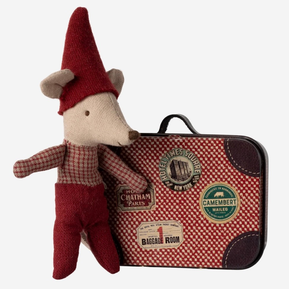Christmas Mouse Baby in Suitcase | Maileg