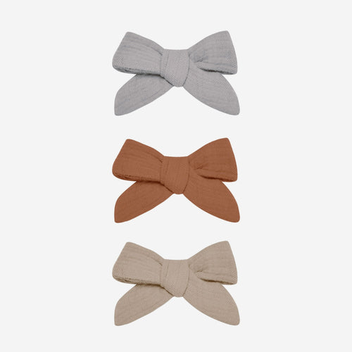 Bow w/ Clips Periwinkle, Clay, Oat | Quincy Mae