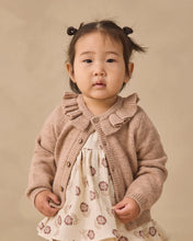 Ruffle Collar Cardigan Heathered Almond | Quincy Mae