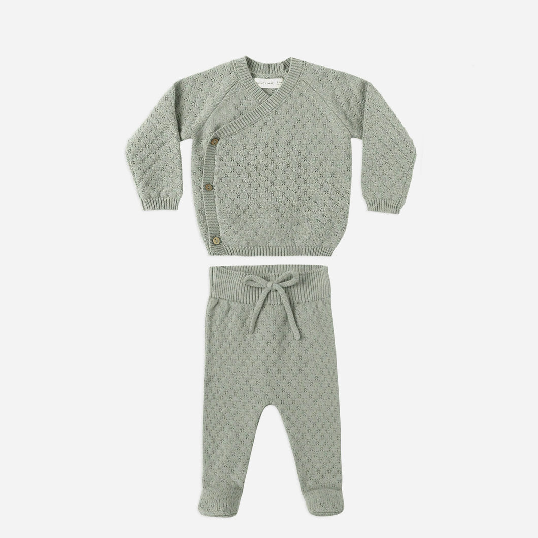 Knit Wrap Top + Pant Set Fern | Quincy Mae