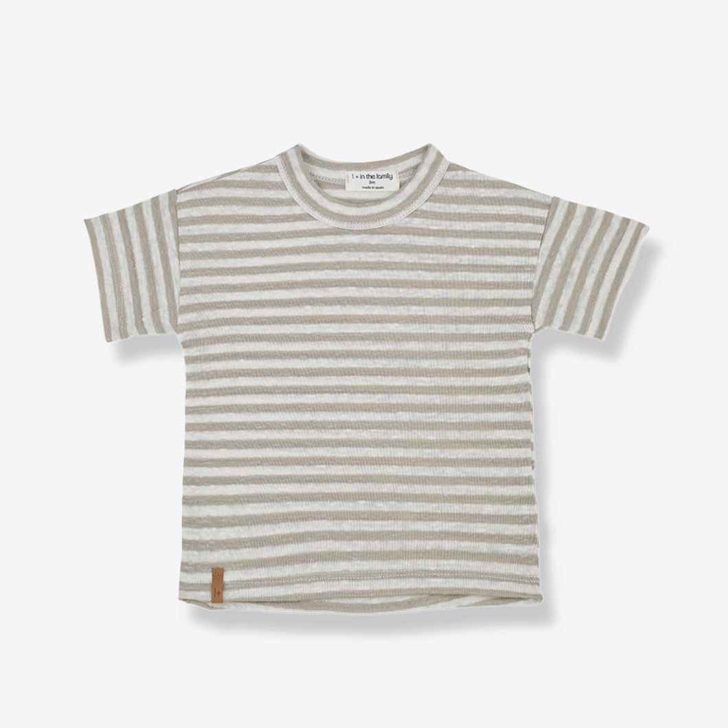 Cesar T-Shirt Beige Ivory Stripe | 1+ in the Family