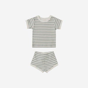 Waffle Shortie Set Sky Stripe | Quincy Mae