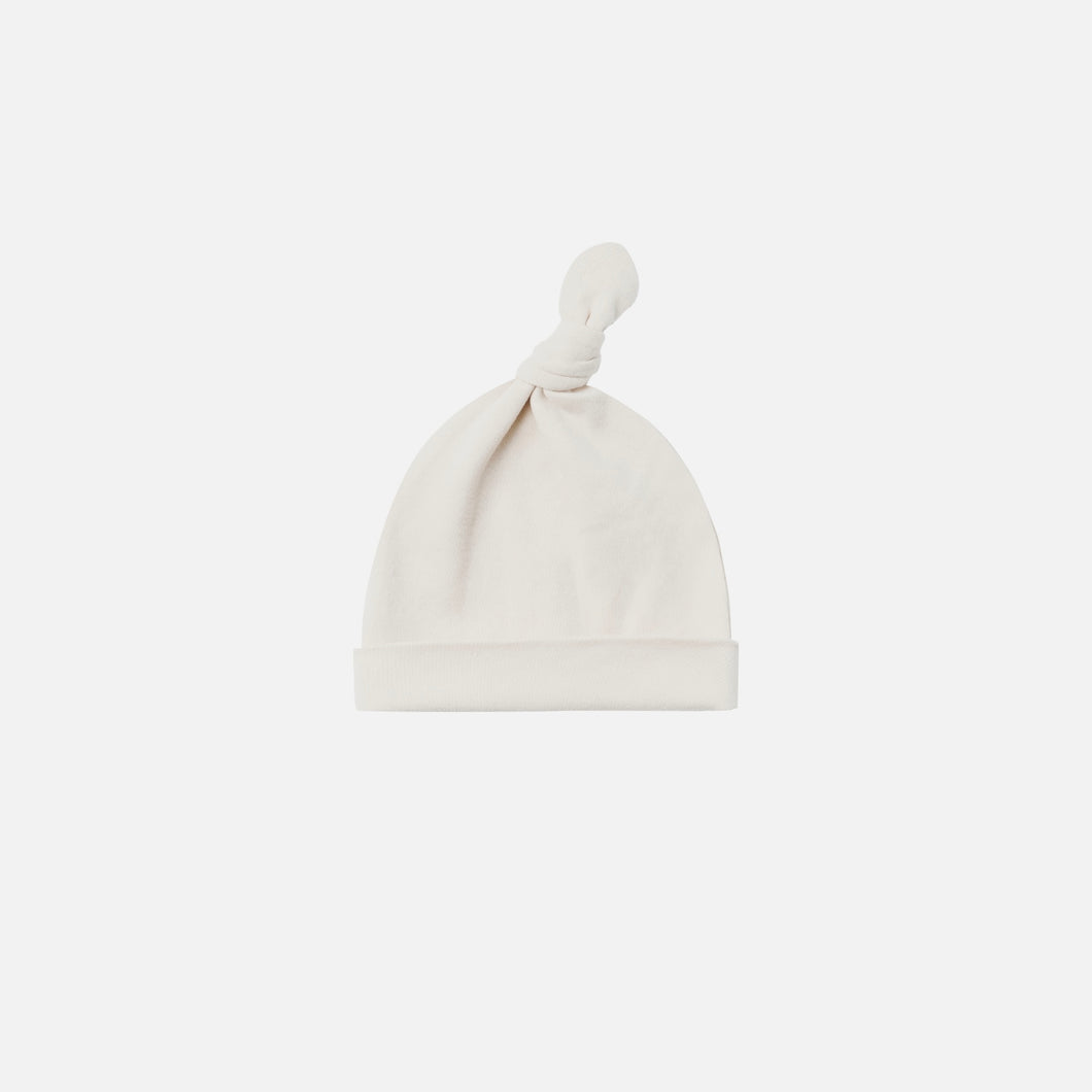 Knotted Baby Hat Ivory | Quincy Mae