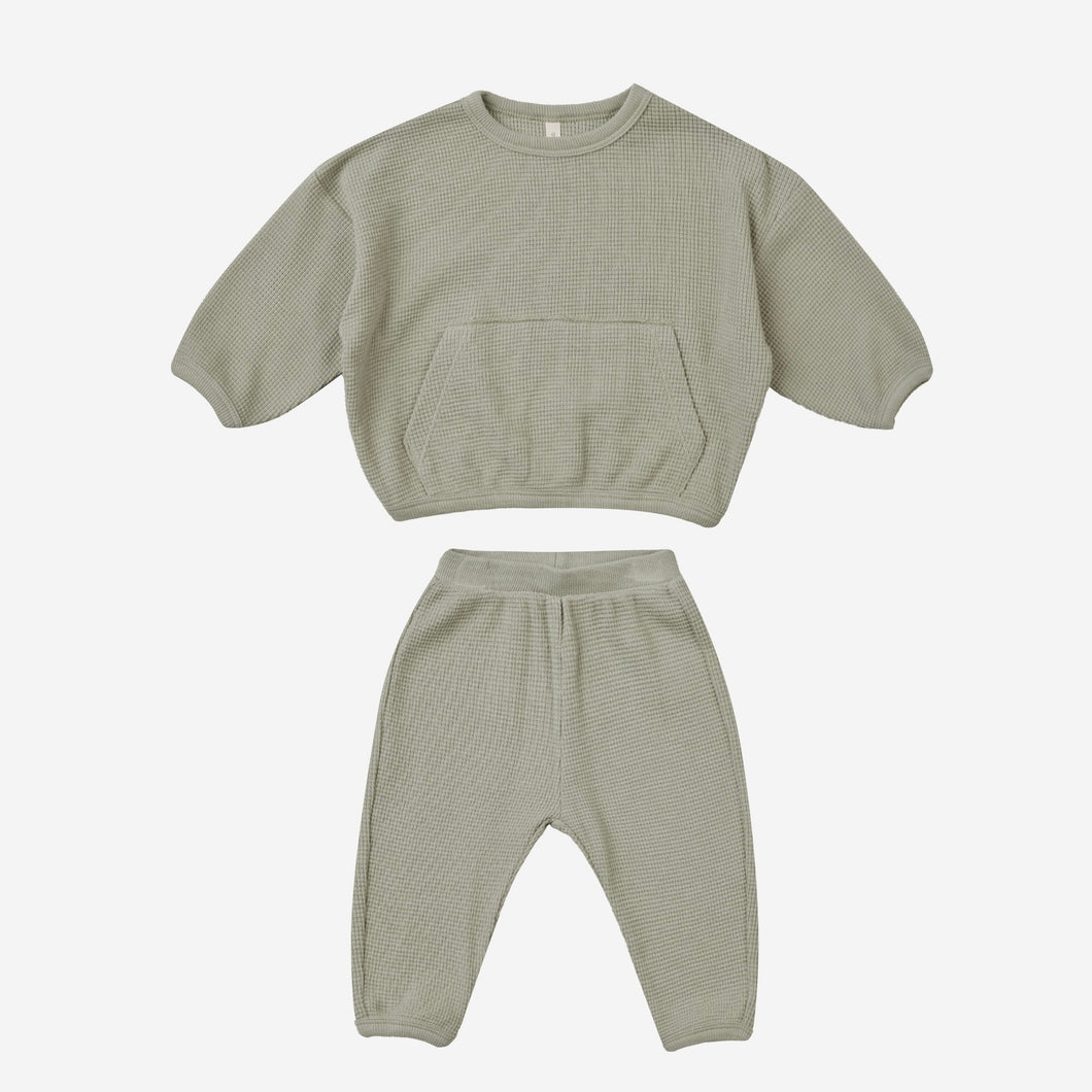 Waffle Slouch Set Sage | Quincy Mae
