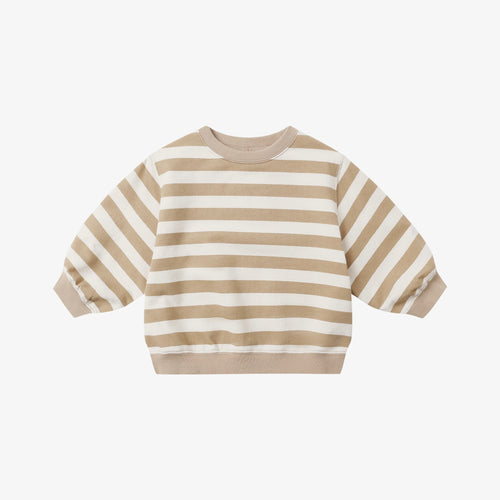 Oversized Crew Sweatshirt Gold Stripe | Quincy Mae
