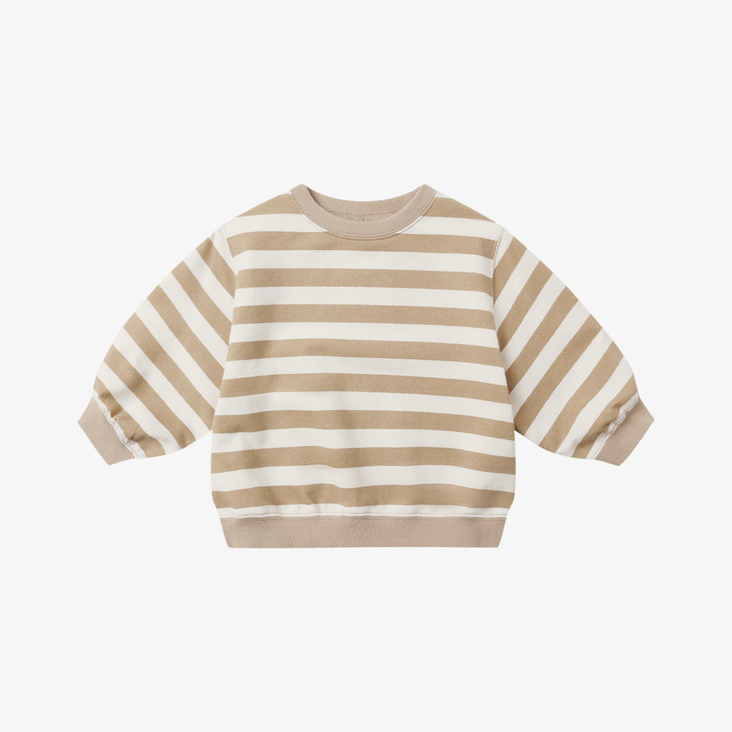 Oversized Crew Sweatshirt Gold Stripe | Quincy Mae