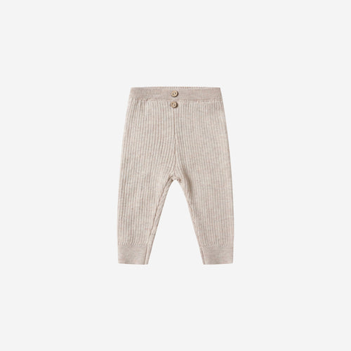 Rib Knit Legging Heathered Oatmeal | Quincy Mae