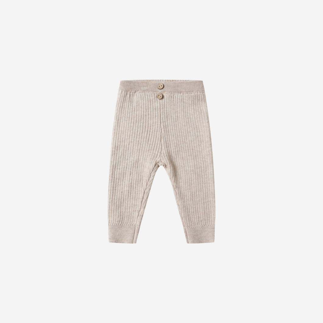 Rib Knit Legging Heathered Oatmeal | Quincy Mae