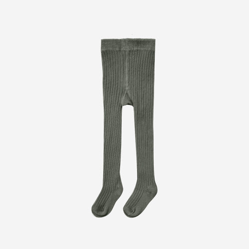 Solid Ribbed Tights Forest | Rylee + Cru