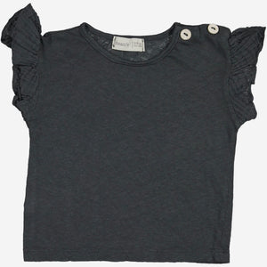 Cotton Linen Frilly Sleeve T-Shirt | Bean's Barcelona