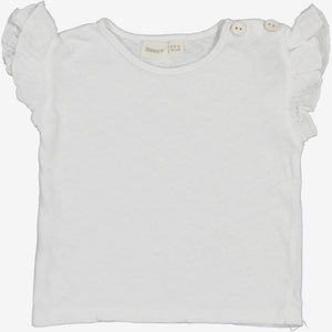 Cotton Linen Frilly Sleeve T-Shirt | Bean's Barcelona