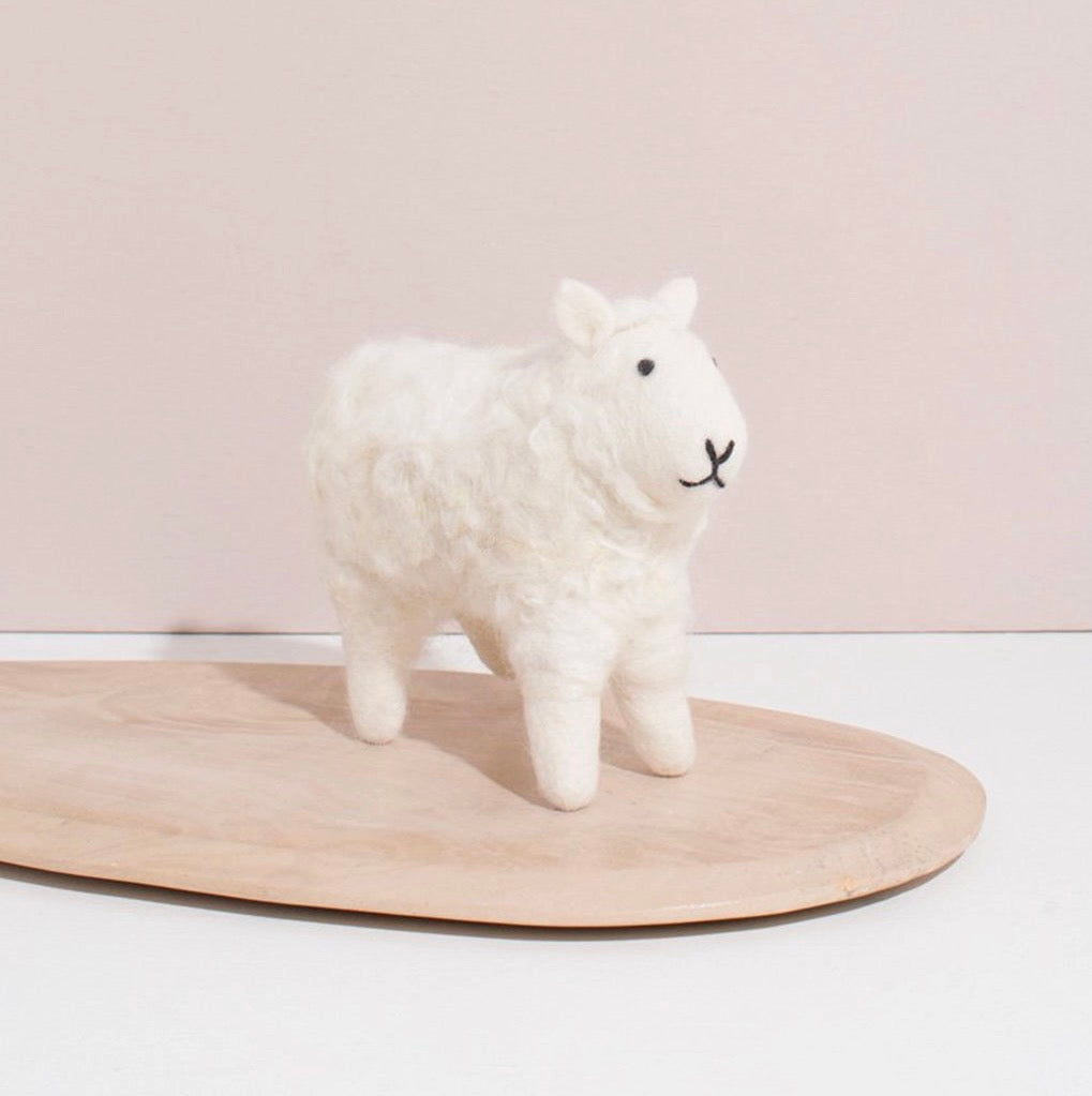 Hand Felted White Sheep