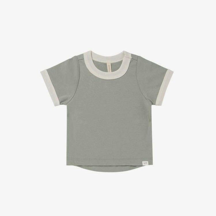 Ringer Tee Spruce | Quincy Mae