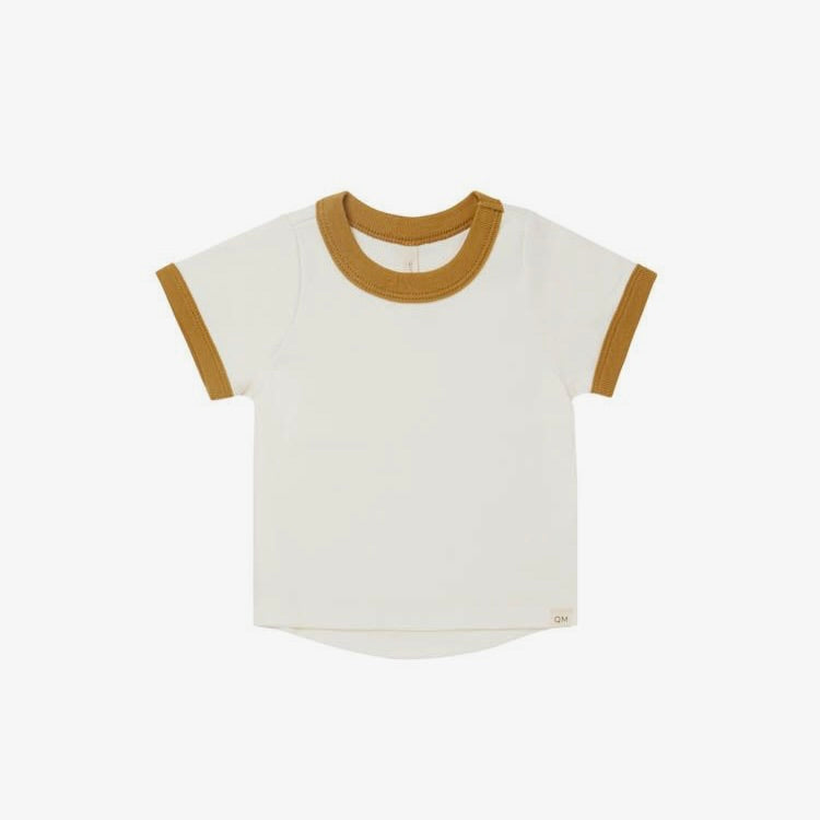 Ringer Tee Ivory | Quincy Mae